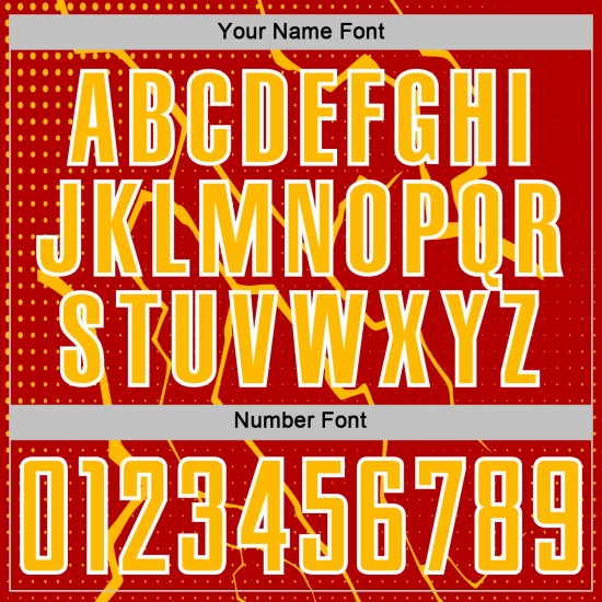 Jersey Sublimation Soccer Lightning Gold-White Sports Red Custom Uniform Jersey Sublimation Soccer Lightning Gold-White Sports Red Custom Uniform