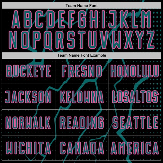 Jersey Soccer Sports Uniform Black Custom Teal-Pink Sublimation Lightning