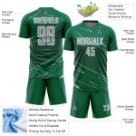 Custom Uniform Jersey Sports Sublimation Soccer Kelly Lines Gray-White Green