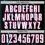 White Jersey Lightning Aqua-Pink Black Sports Custom Uniform Soccer Sublimation White Jersey Lightning Aqua-Pink Black Sports Custom Uniform Soccer Sublimation