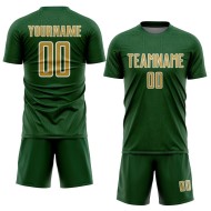 Green Geometric Shape Custom Jersey Sports Sublimation Uniform Gold-White Soccer Old Green Geometric Shape Custom Jersey Sports Sublimation Uniform Gold-White Soccer Old