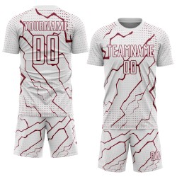Lightning Crimson Jersey Sports Soccer White Uniform Sublimation Custom Lightning Crimson Jersey Sports Soccer White Uniform Sublimation Custom