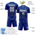 Soccer Uniform Lines Sublimation Sports Gray-White Custom Jersey Royal Soccer Uniform Lines Sublimation Sports Gray-White Custom Jersey Royal