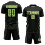 Sports Geometric Jersey Neon Shape Green-White Custom Soccer Uniform Sublimation Black Sports Geometric Jersey Neon Shape Green-White Custom Soccer Uniform Sublimation Black