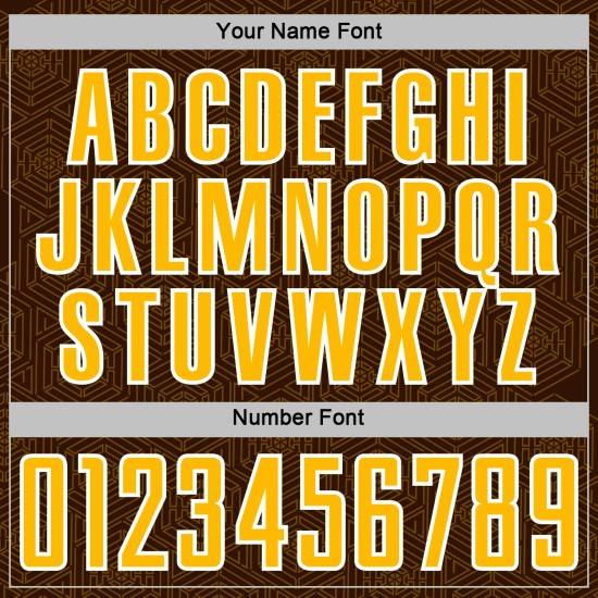 Sublimation Jersey Brown Shape Sports Geometric Uniform Gold-White Soccer Custom Sublimation Jersey Brown Shape Sports Geometric Uniform Gold-White Soccer Custom