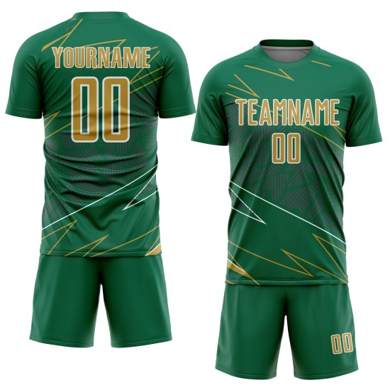 Soccer Sublimation Gold-White Lines Uniform Sports Green Custom Kelly Jersey Old Soccer Sublimation Gold-White Lines Uniform Sports Green Custom Kelly Jersey Old