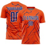 Uniform Royal-White Soccer Lightning Sports Sublimation Orange Custom Jersey Uniform Royal-White Soccer Lightning Sports Sublimation Orange Custom Jersey