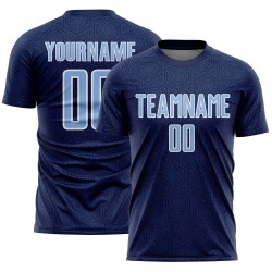 Light Uniform Jersey Geometric Sports Blue-White Soccer Shape Custom Navy Sublimation